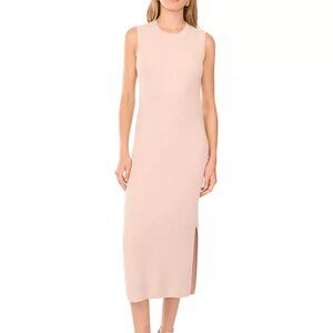 1.STATE Women's Crewneck Sleeveless Knit Midi Dress  XL, Cashew Yarn